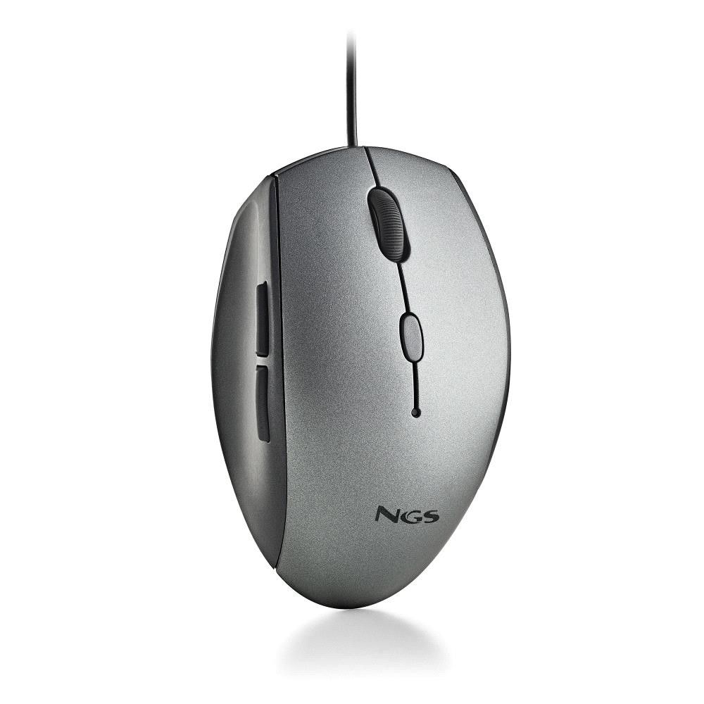 NGS ERGONOMIC MOUSE WITH CORD AND SILENT BUTTONS TYPE C GRAY