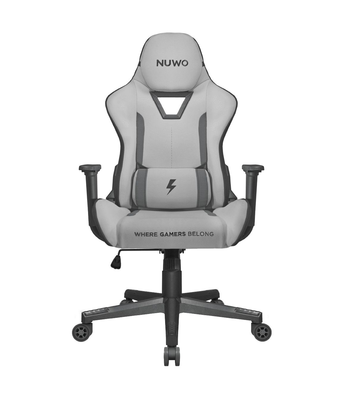 NUWO JUPITE GAMING CHAIR WHITE AND GRAY FABRIC
