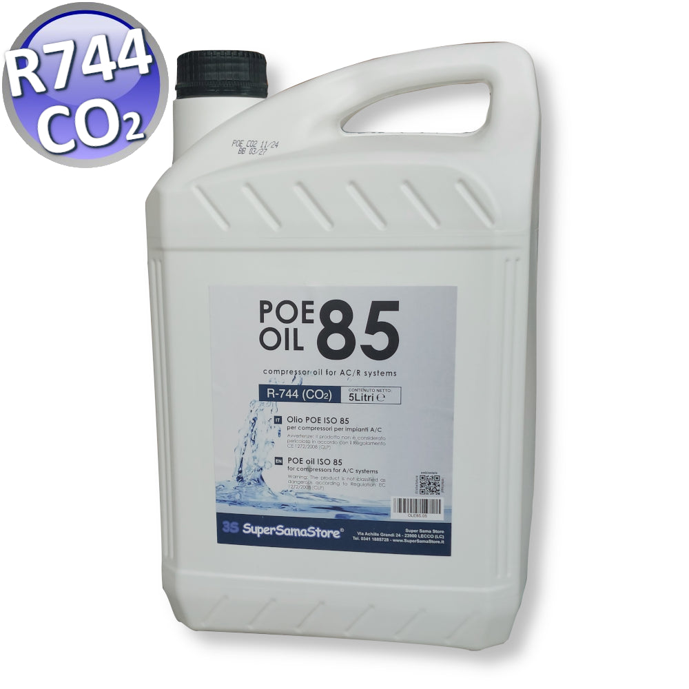 OLIO LUBRIFICANTE PER COMPRESSORE C02 - R744 POE 85 TANICA DA 5 LITRI