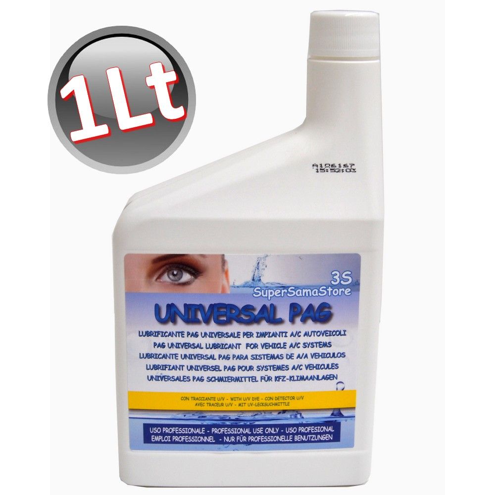 Olio lubrificante per compressori PAG universale con tracciante UV - 1 Lt