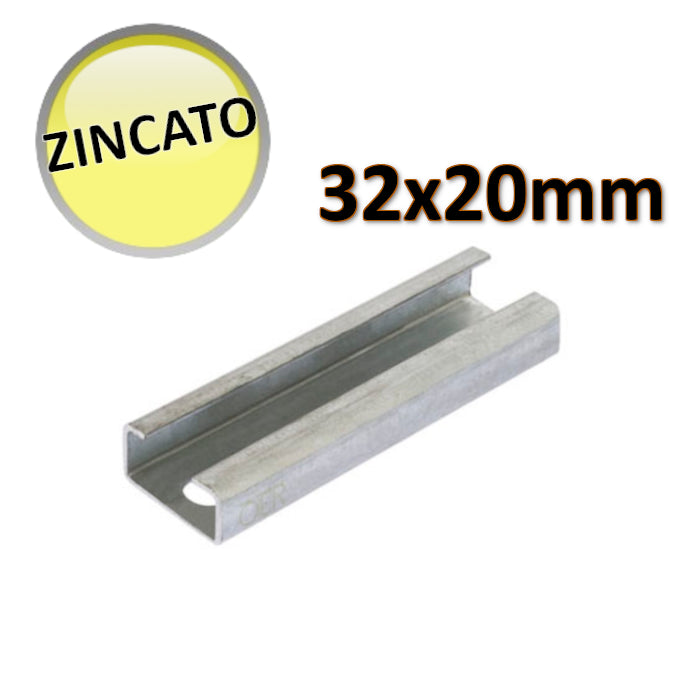 OTER - Galvanized profile 32x20x2.5 mm bar 2 m - fixing system