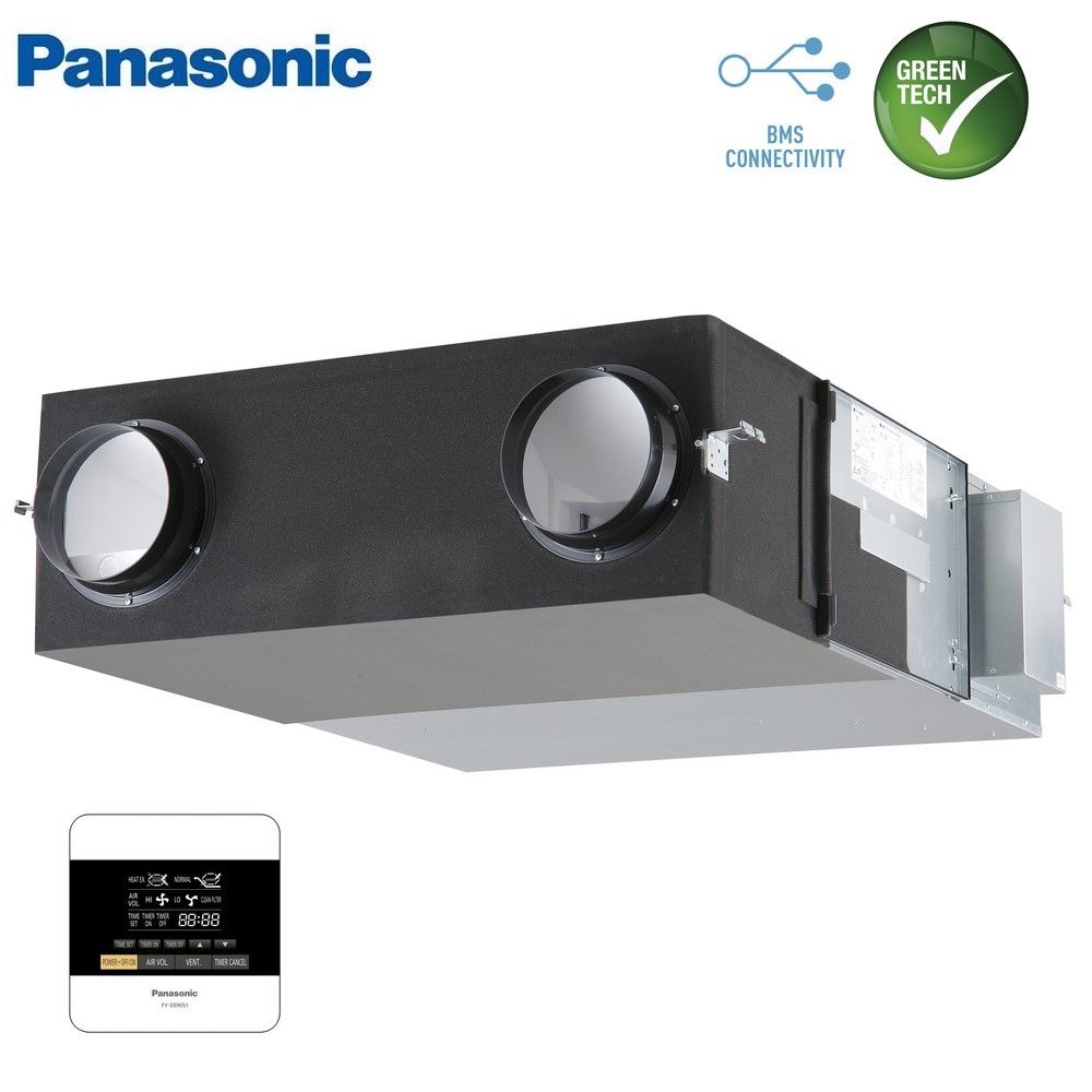 Panasonic 500 m3/h centralized VMC heat recovery unit - wall control included