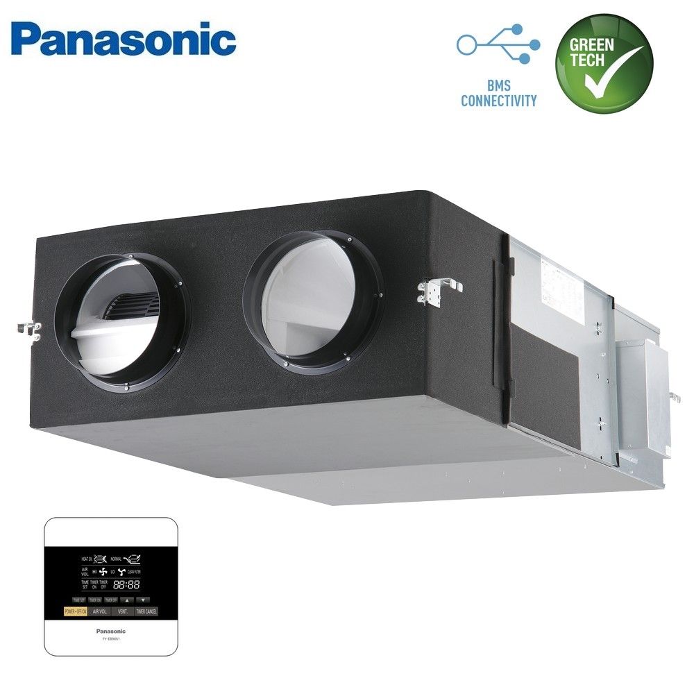 Panasonic 800 m3/h centralized VMC heat recovery unit - wall control included