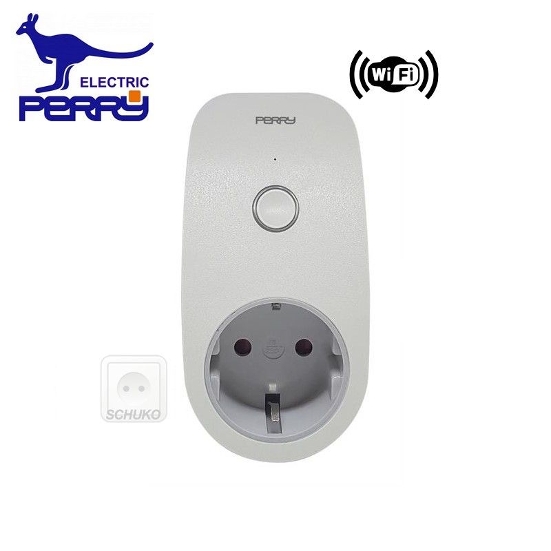 Perry 1IO0057WFD - Time switch, Wi-Fi plug socket with Schuko connection