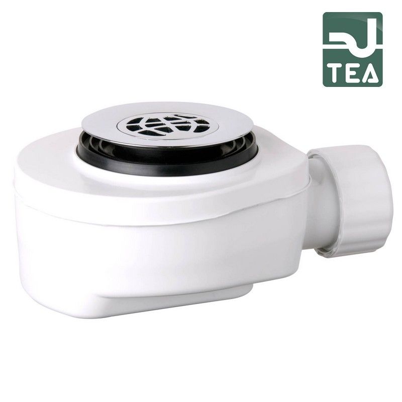 Piletta sifonata in PP con griglia in ottone cromato per piatto doccia con foro Ø 50 e Ø 60 mm - TEA