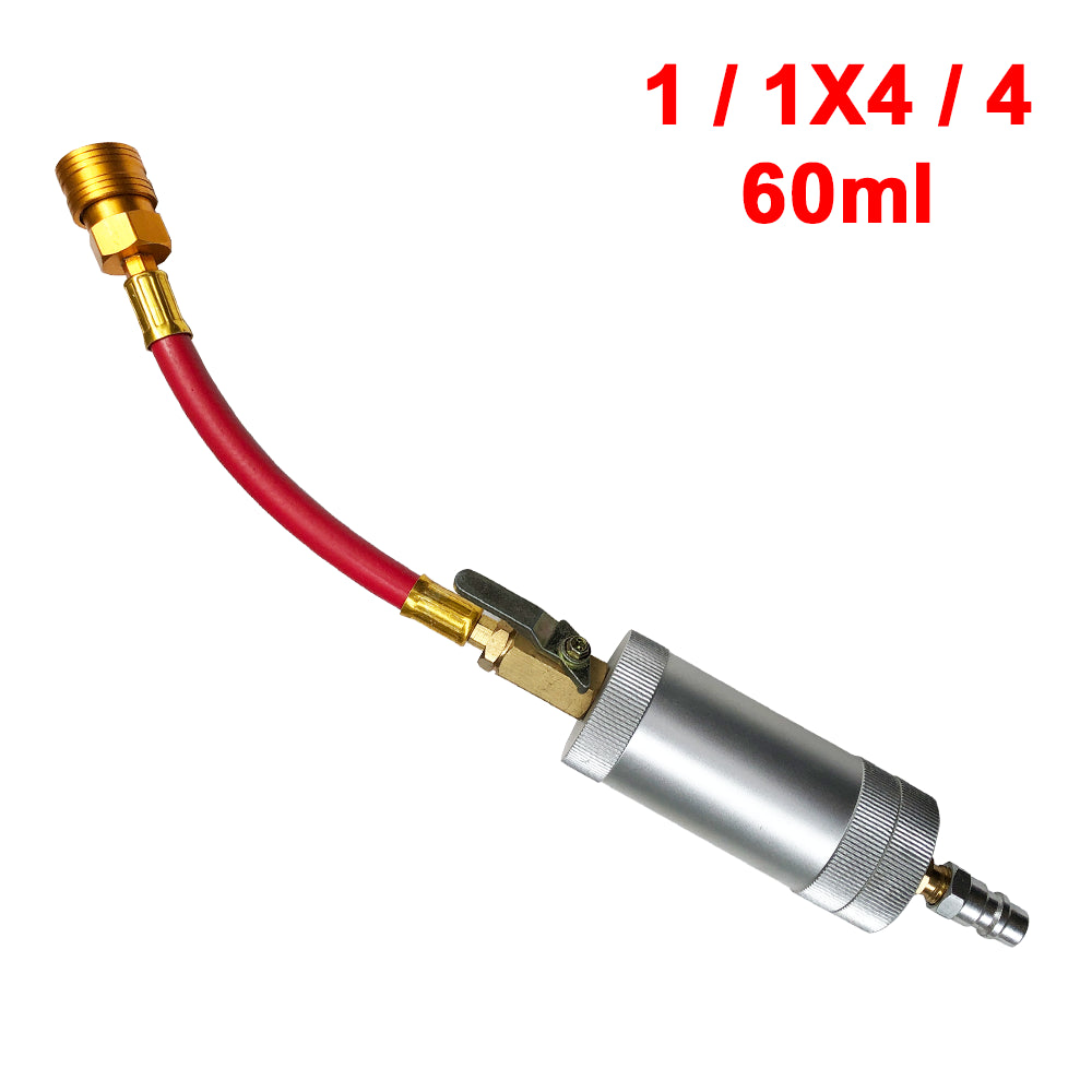 Universal metal injector gun for oil and dye