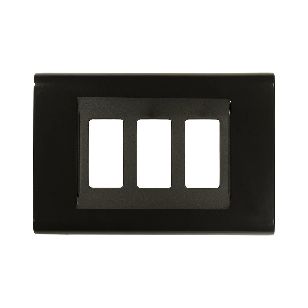 Placca Click 3 Moduli Nero compatibile con Bticino Magic - Feb Elettrica