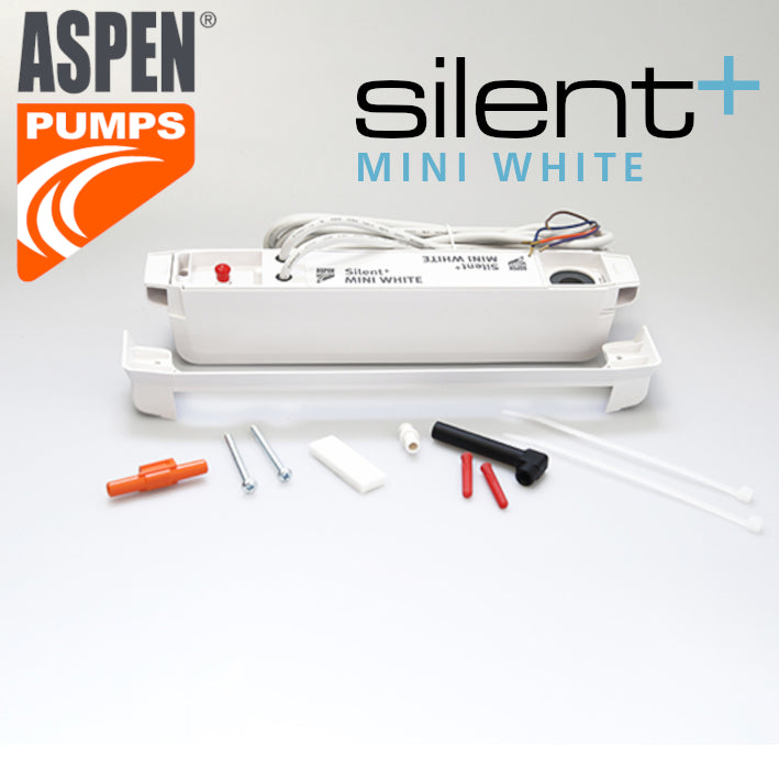Silent+ MINI WHITE air conditioning condensate drain pump - Aspen Pumps - installation under split system