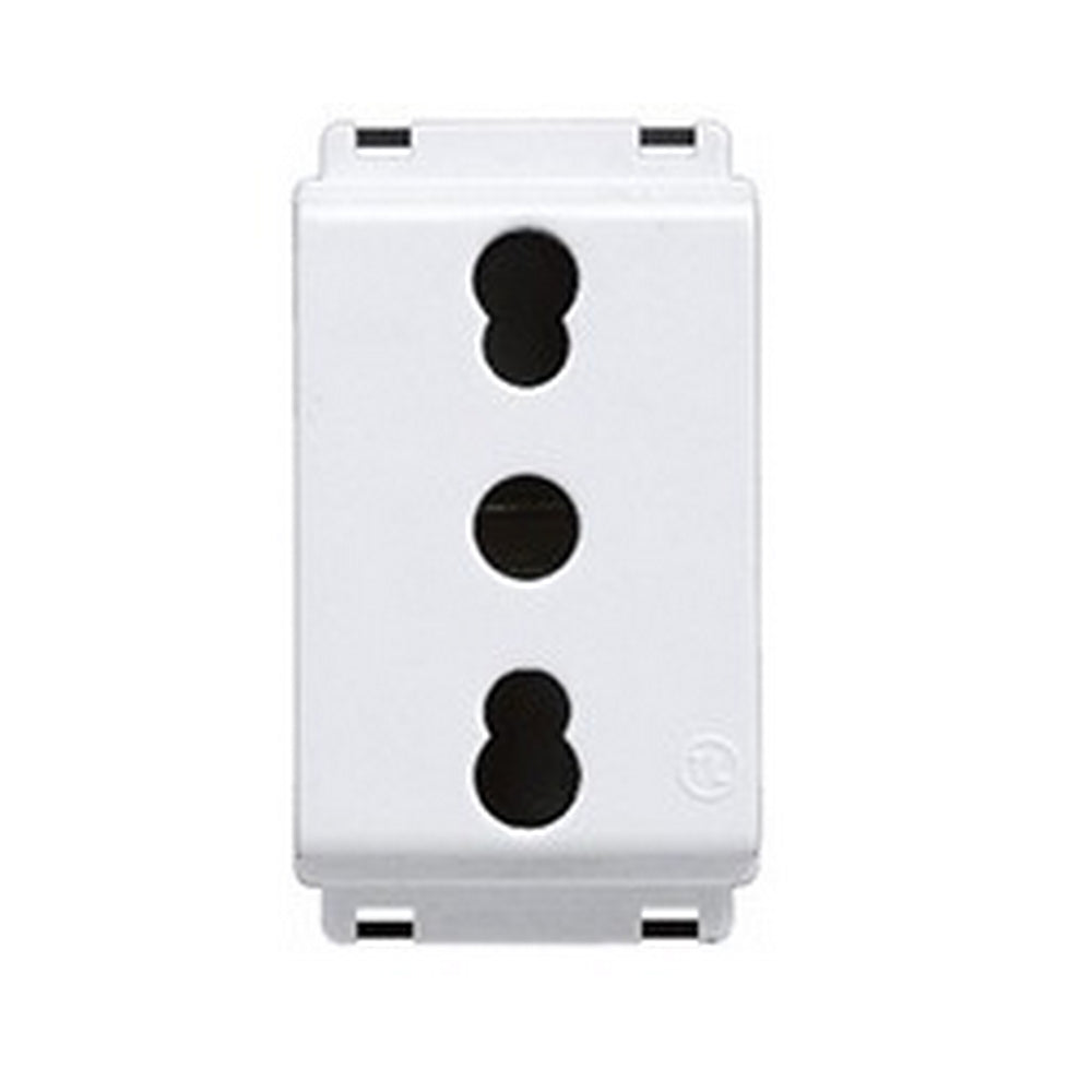 Presa Bivalente di Sicurezza Bianco 2P+T Std It 10/16A 250V Nero compatibile con Bticino Living Classic - Feb Elettrica