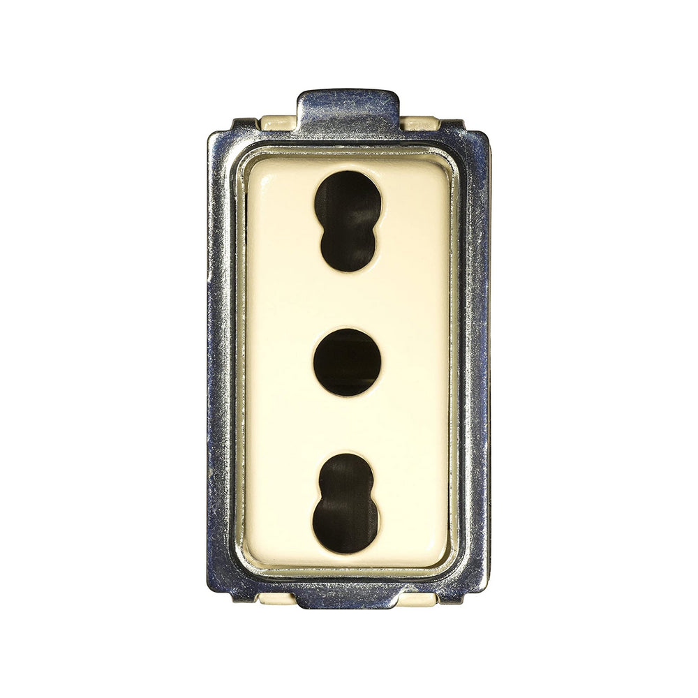 Ivory Dual-Purpose Safety Socket Compatible with Bticino Magic - Feb Elettrica