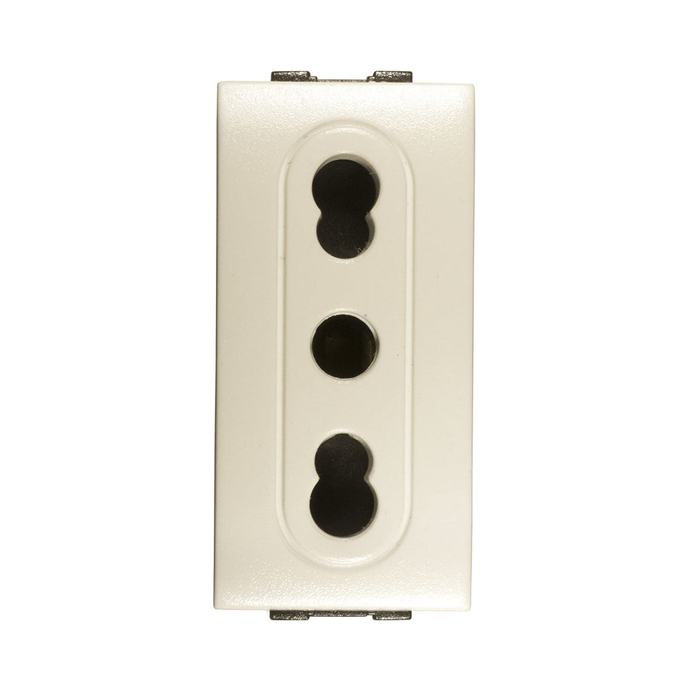 Presa Bivalente Sicurezza Bianco Compatibile con Living International / Light - Feb Elettrica