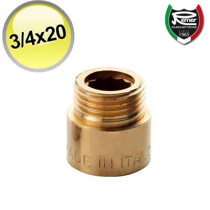 Brass extension, 3/4'' MF connection, length 20 mm