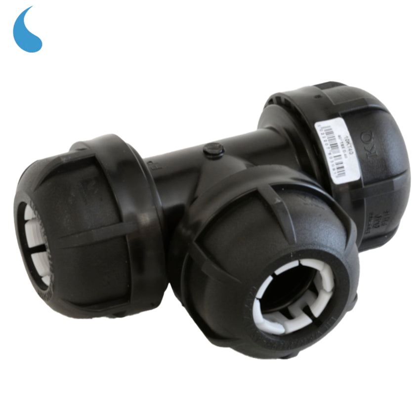 TEE T fitting Ø 20 mm compression - tighten in polypropylene