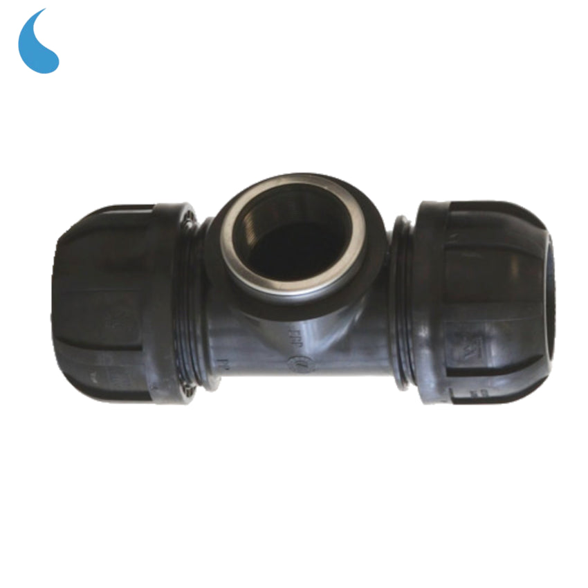 TEE fitting T Ø 20 mm x 1/2'' female threaded compression - tighten in polypropylene