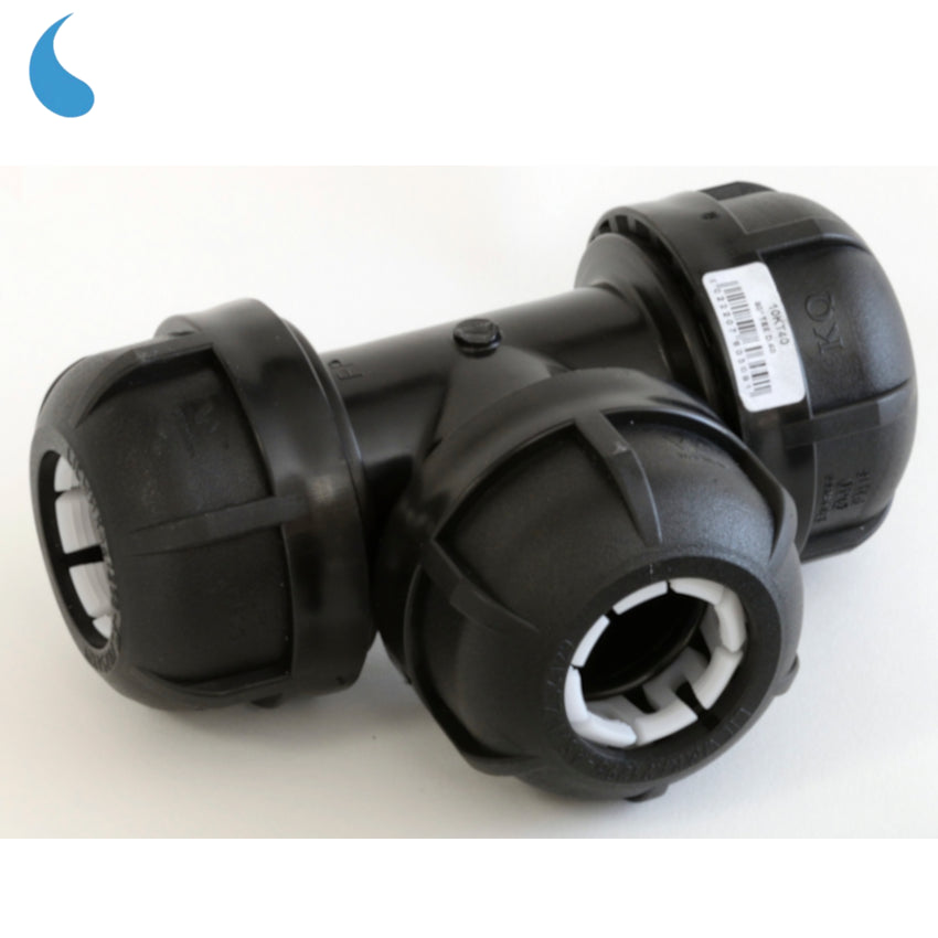 TEE T fitting Ø 32 mm compression - tighten in polypropylene