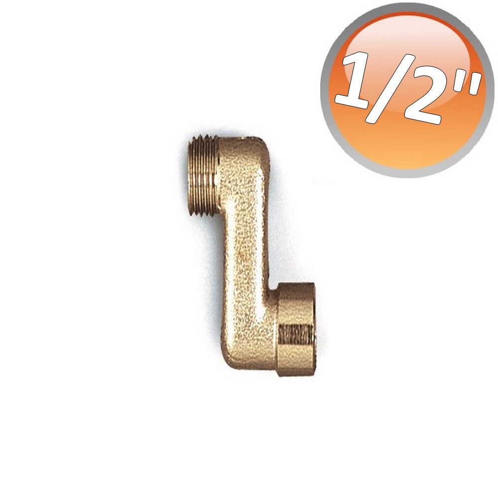 Eccentric radiator fitting in nickel-plated brass, MF 1/2'' connections, 40 mm displacement