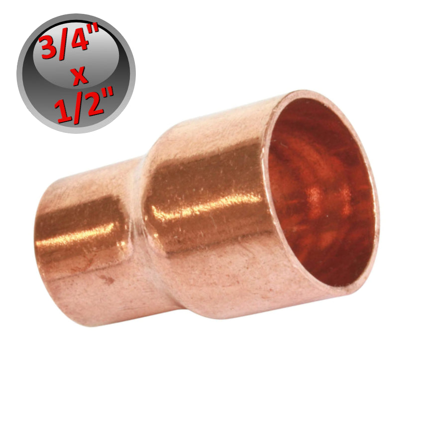 Riduzione raccordo ridotto rame a saldare maschio 3/4'' x femmina 1/2''