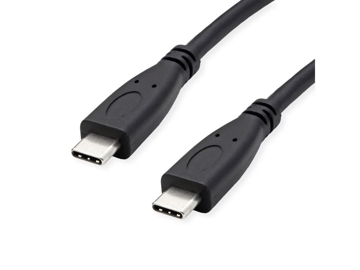 ROLINE GREEN USB3.2 GEN2 CABLE, PD 20V5A, WITH EMARK, C - C, M/M, BLACK, 0.5M