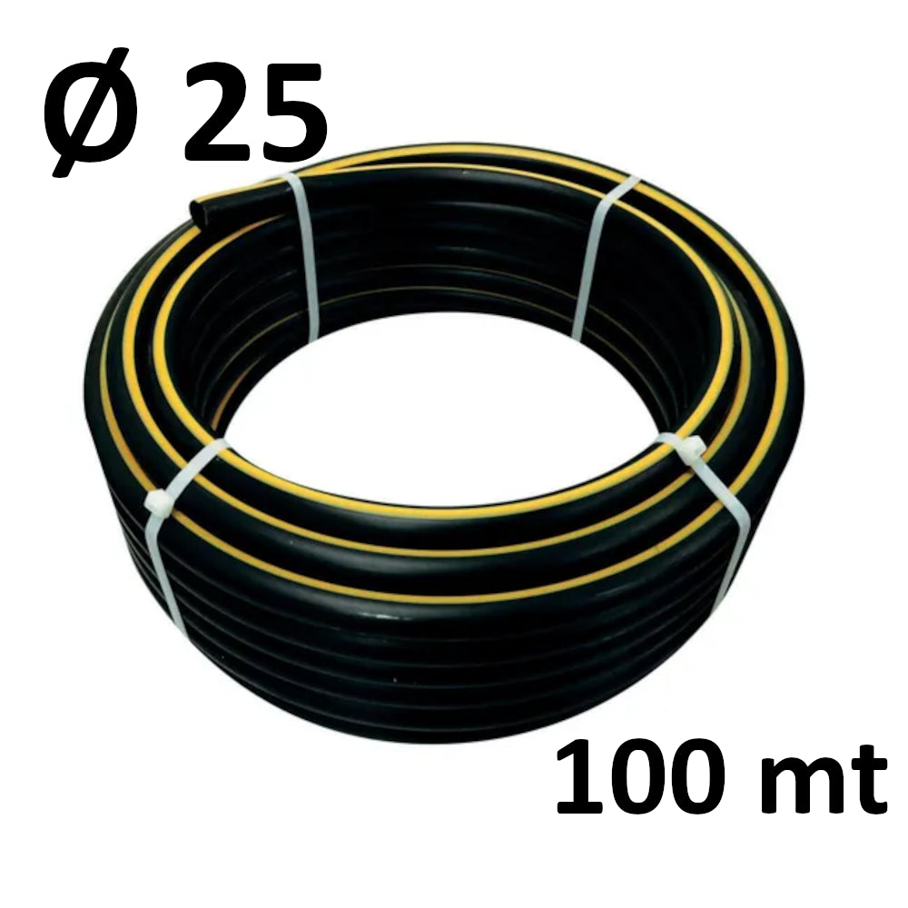 ROLL 100 MT - polyethylene pipe Ø 25 mm high density gas PE 80 NUPIGAS