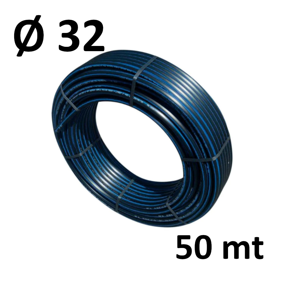 50 MT ROLL - Ø 32 mm polyethylene pipe for water, PN 16 high density PE 100 NADIR