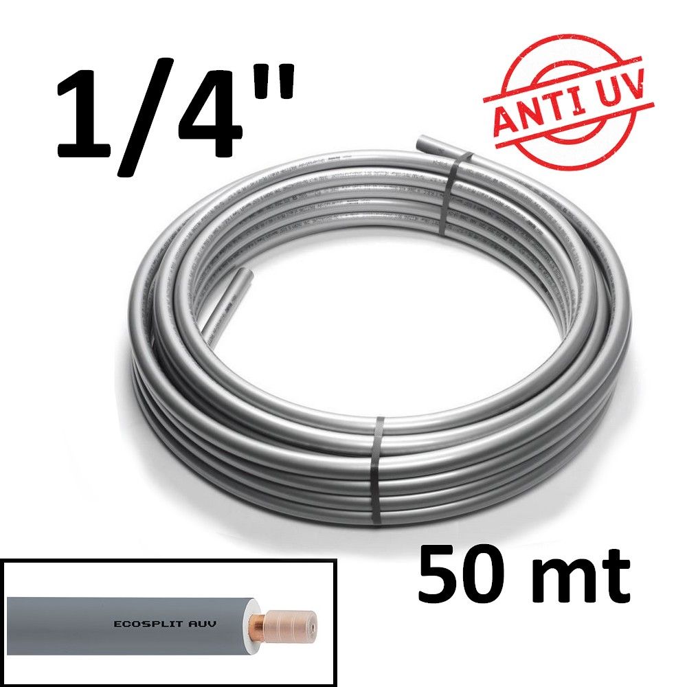 Rotolo rame ECOSPLIT AUV pre isolato 50 mt 1/4 spessore 1 mm - climatizzazione e refrigerazione