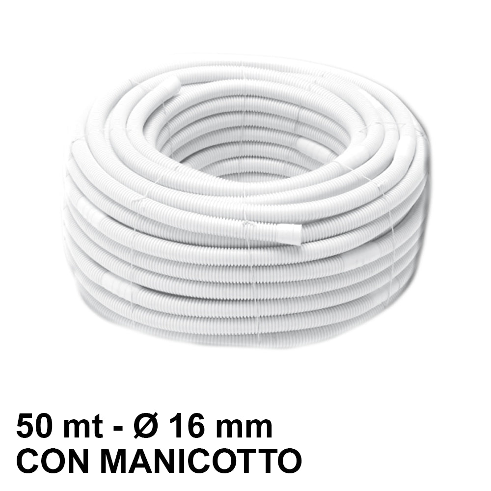 Rotolo tubo scarico condensa 50 mt - Ø 16 mm CON MANICOTTO