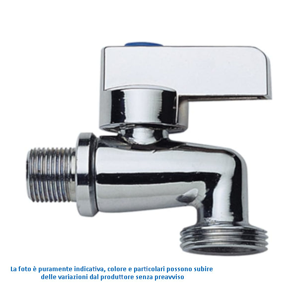 Extended Ball Valve for Washing Machine 1/2'' x 3/4'' Chrome