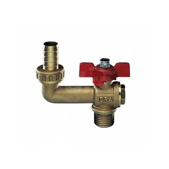 S0130 - EKO IDRA RUBINETTO A SFERA IDRANTE FILETTO MASCHIO 1/2'' CON PORTAGOMMA FARFALLA ROSSA SABBIATO