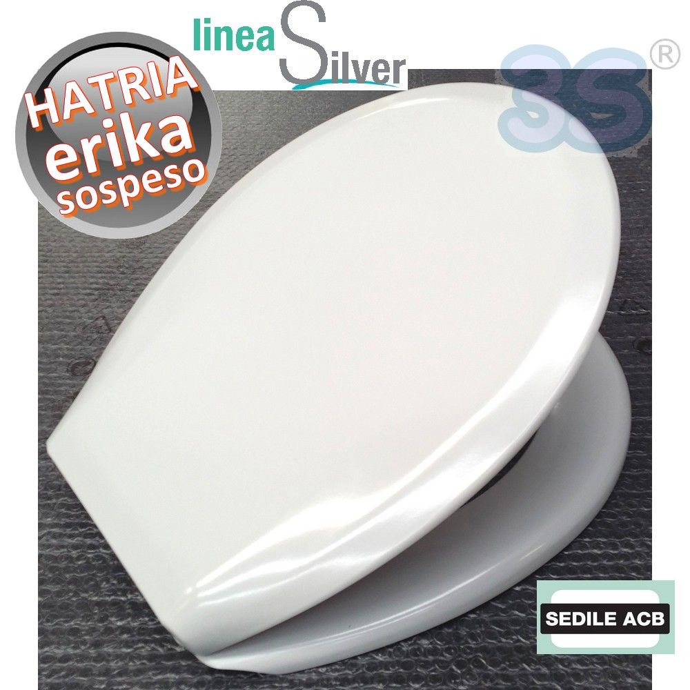 Hatria ERIKA wall-hung toilet seat in thermosetting plastic - ACB Ercos Silver