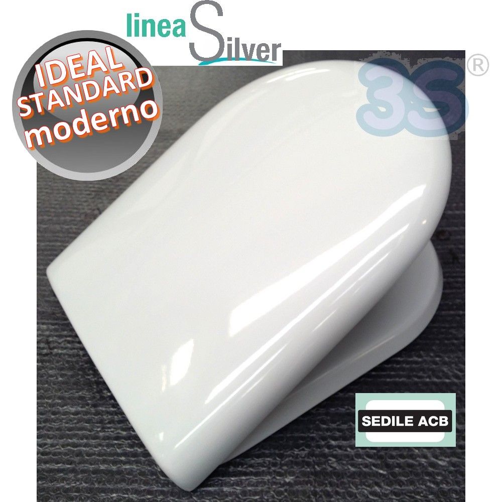 Ideal Standard MODERN thermosetting wrap-around toilet seat - ACB Ercos Silver