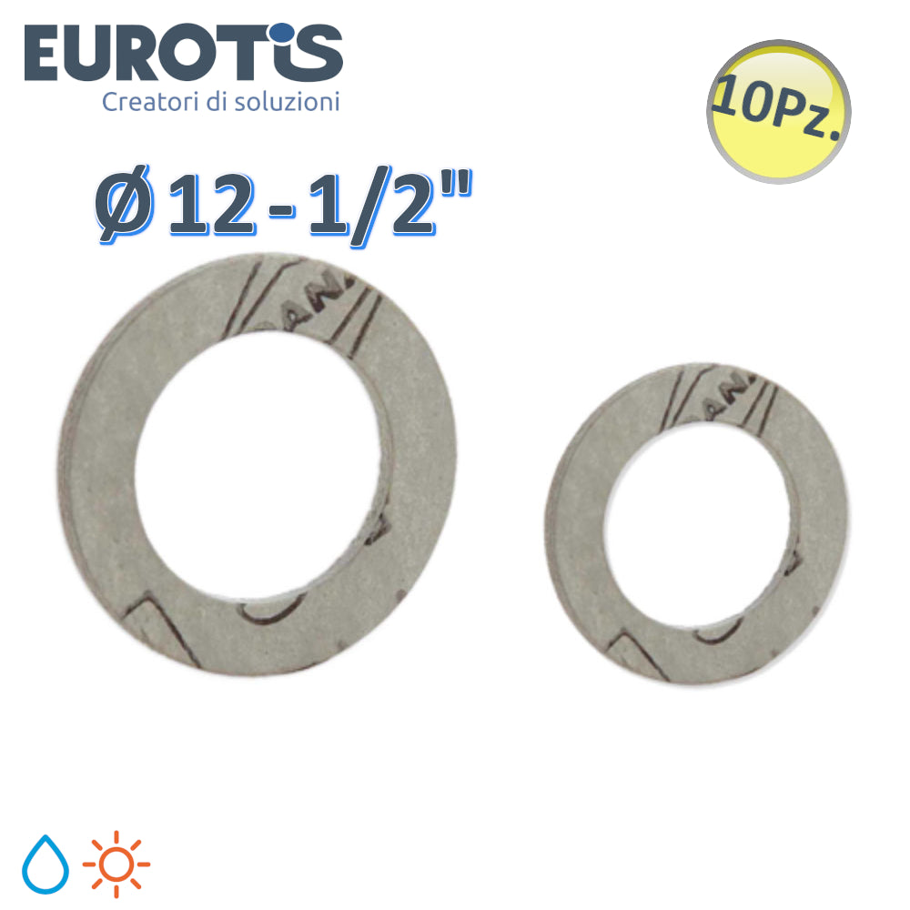 Set of 10 flat gaskets Ø 12 - 1/2'' for water and solar - Eurotis