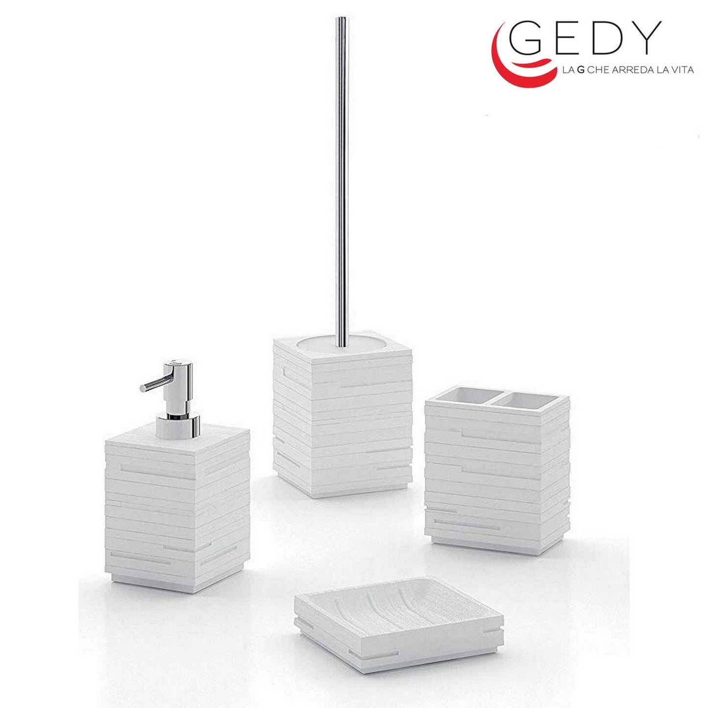 Set of 4 Quadrotto White GEDY design accessories