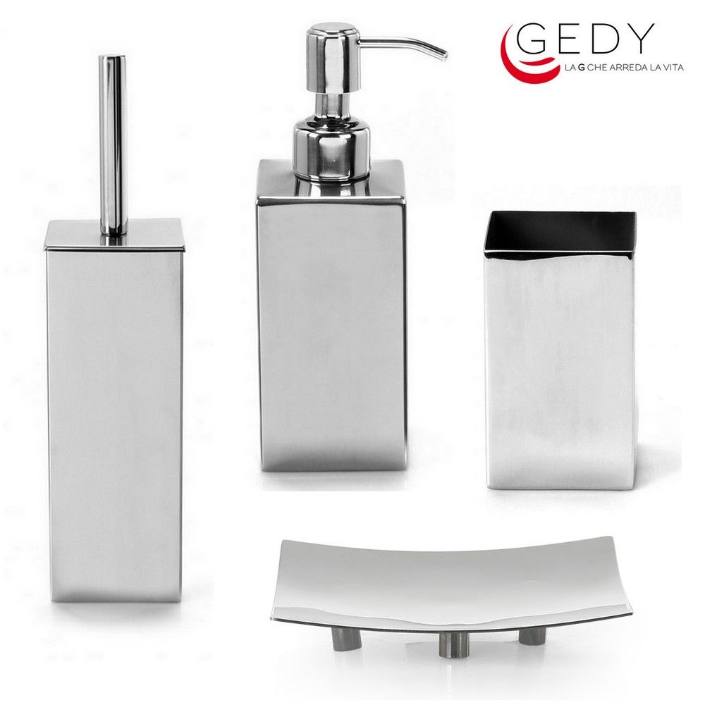 Set of 4 Nemesia GEDY accessories - in stainless steel