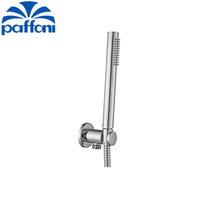 Round built-in shower set with water connection and metal hand shower