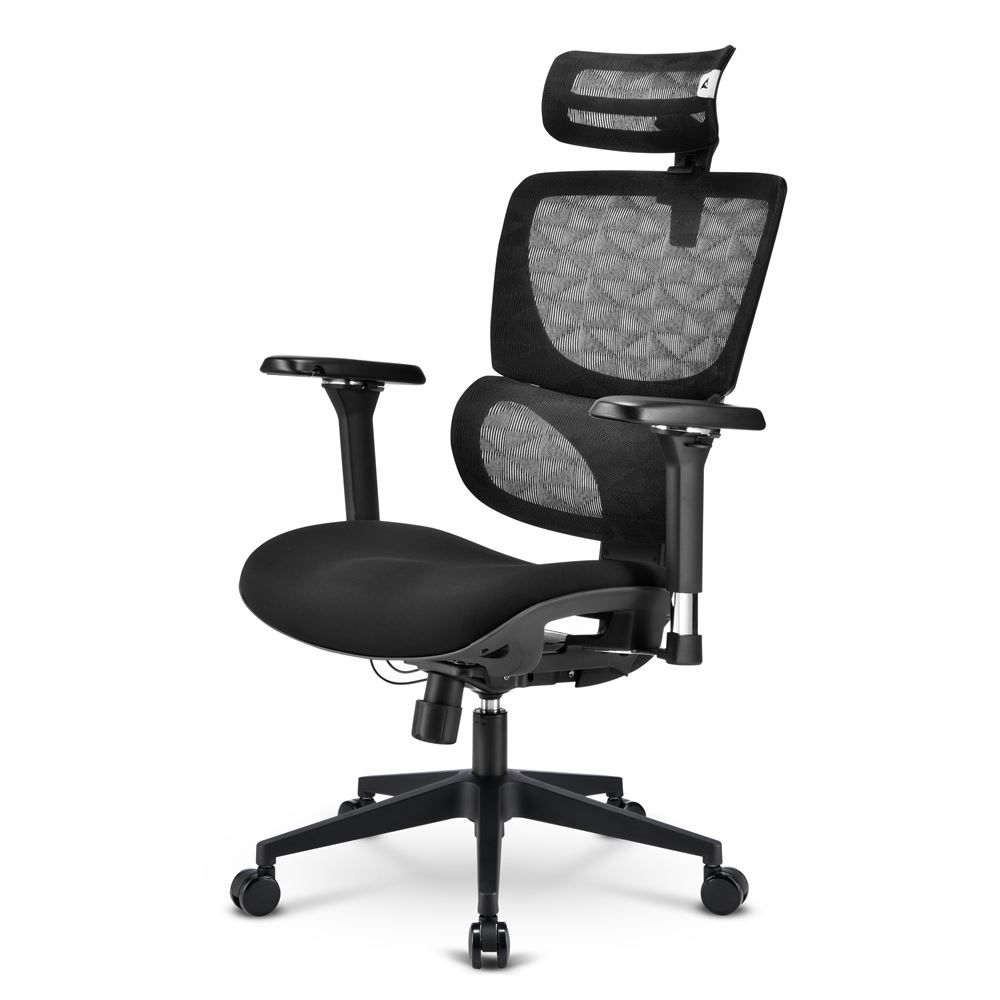 SHARKOON SEDIA OFFICE FABRIC SEAT BASE 3D ARMREST HEADREST 5 HEIGHTS ADJUSTABLE MAX WEIGHT CAPACI