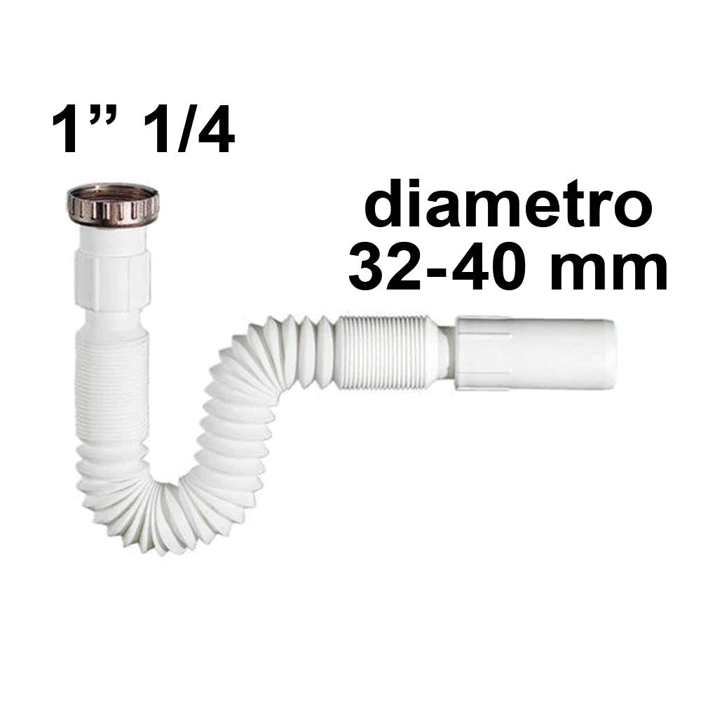 Siroflex siphon flexible extendable drain 650 mm 1''1/4 x Ø 32 - 40 mm