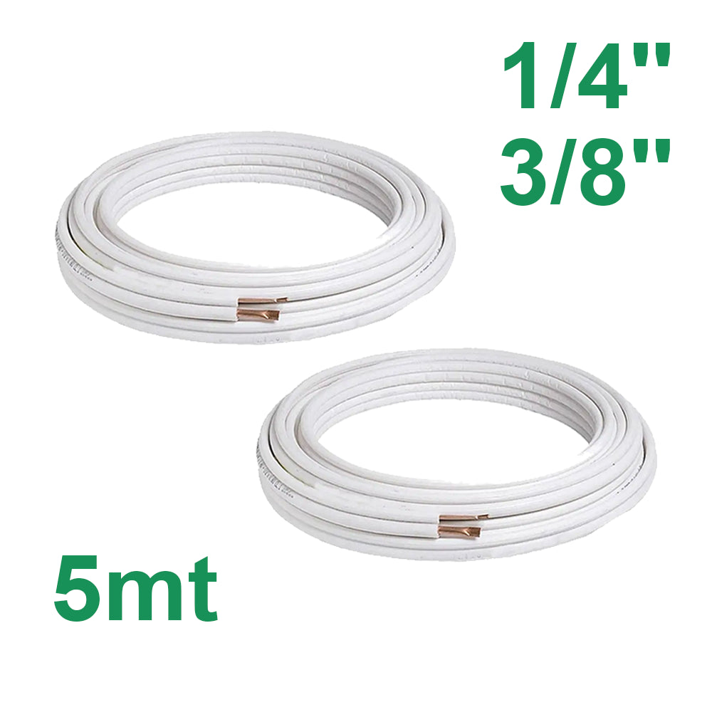 5 m pair of insulated copper pipes, 1/4'' and 3/8'', for air conditioning.