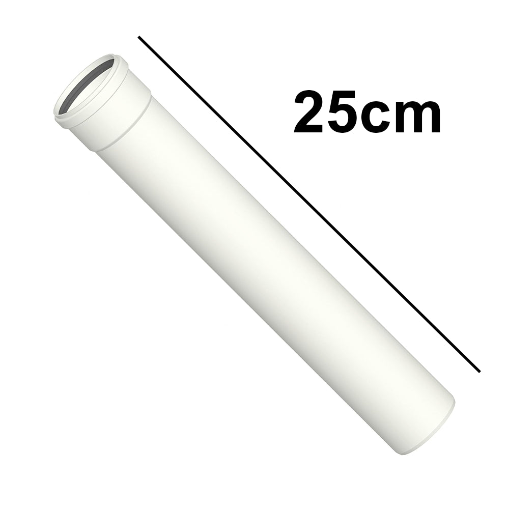 Tubo lineare cm 25 in PPH bianco Ø 60mm fumi caldaia condensazione