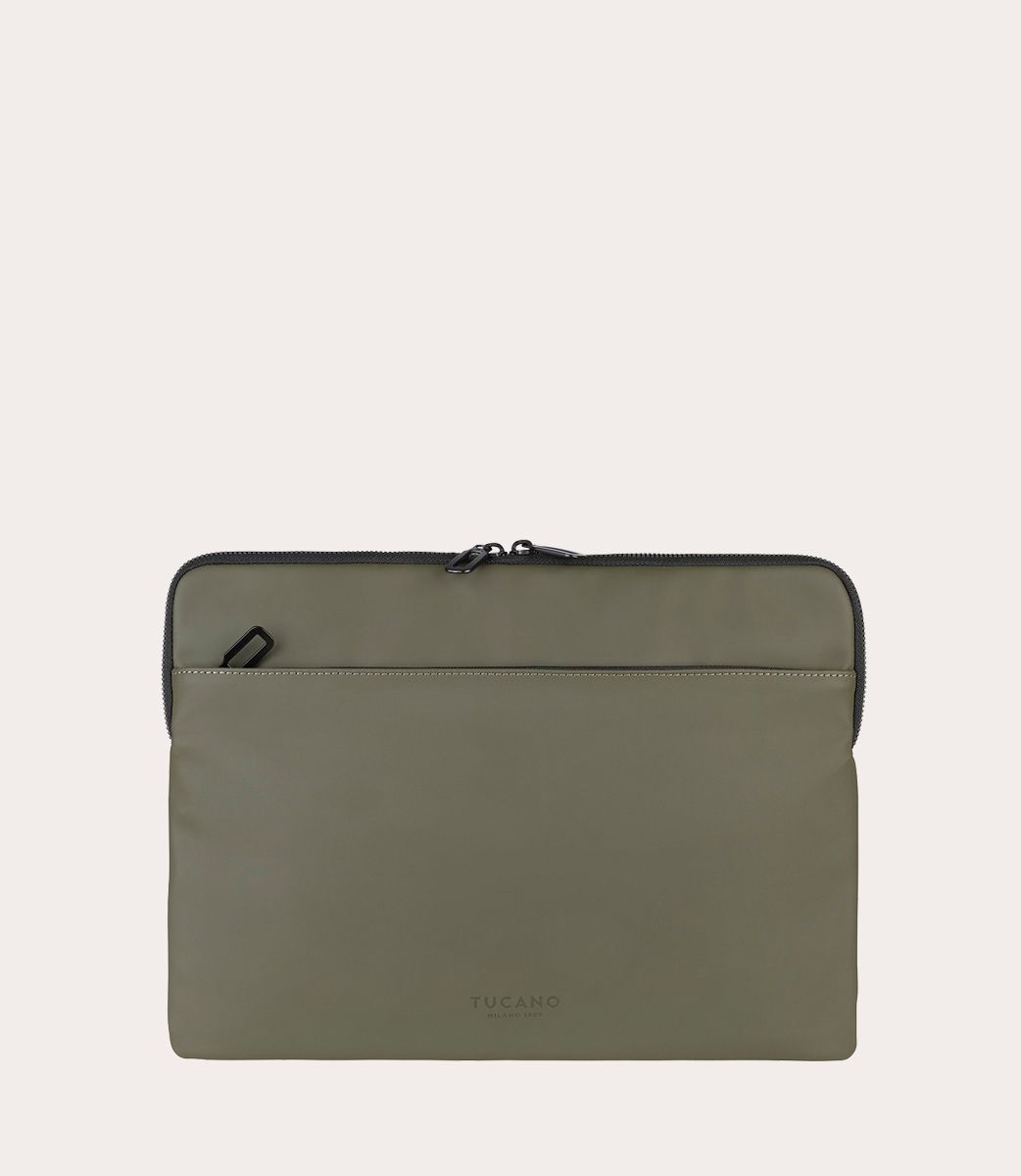 TUCANO CUSTODIA PER MACBOOK AIR 15" E LAPTOP FINO A 14",WATERPROOF,CON TASCA PER ACCESSORI,VERDE MIL