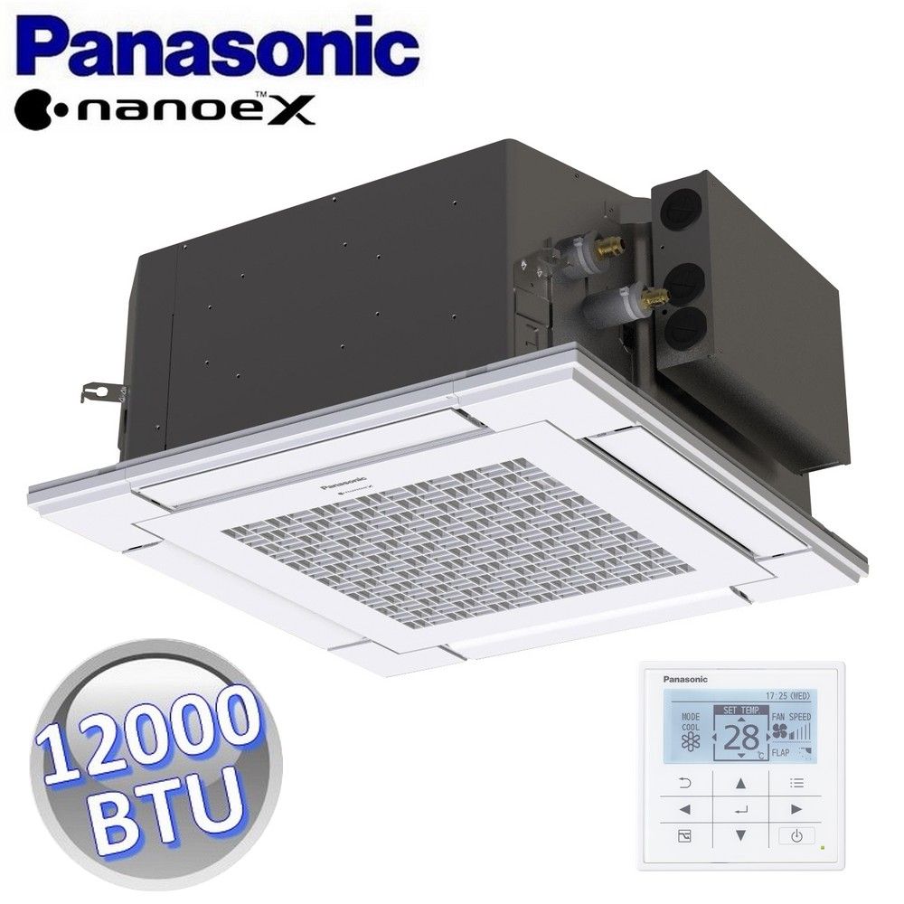 4-way cassette indoor unit 60x60 cm - 12000 BTU 3.5 Kw - panel and wall control included, for single/multi systems - PANA