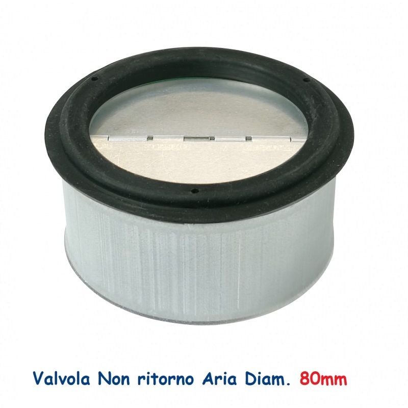 80mm diameter NON-RETURN AIR valve for flexible and rigid hot and cold air pipes