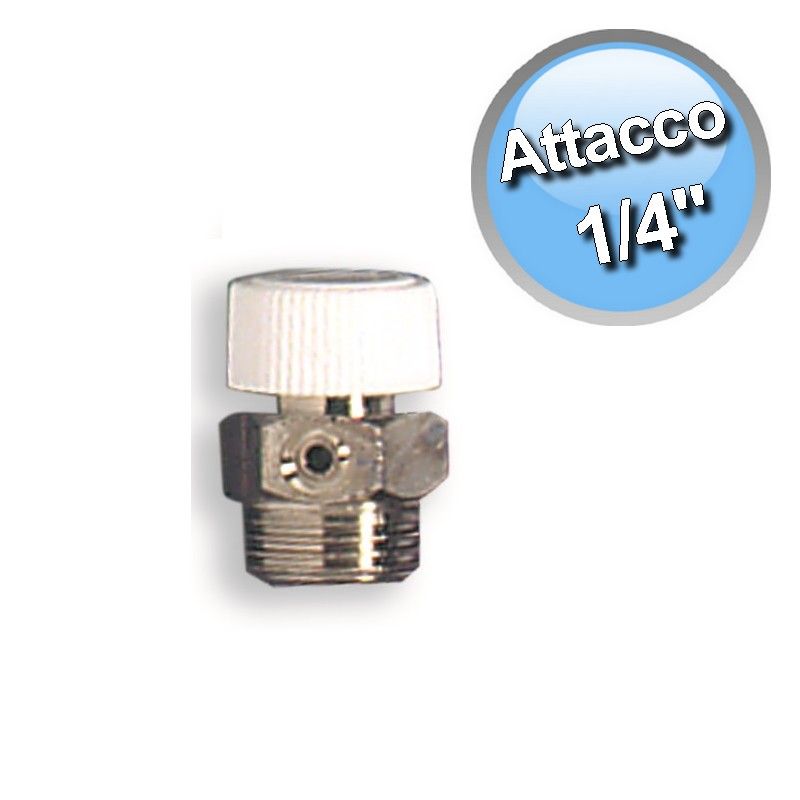 Radiator air vent valve with 1/4 plastic handwheel