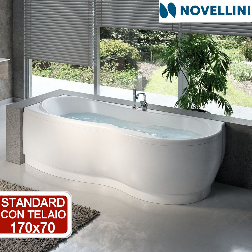 Corner bathtub - standard with frame and panels - Novellini Venus 170x70 cm