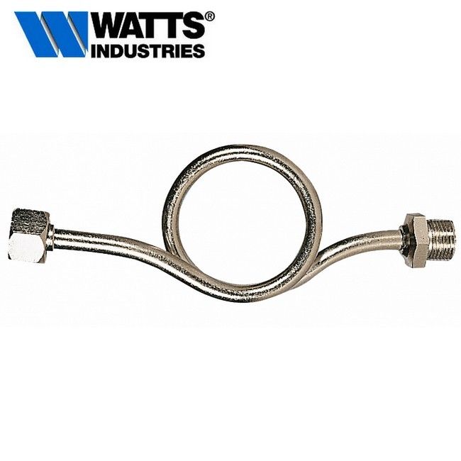 WATTS - Ricciolo M-F da 1/4'' di isolamento in rame nichelato per manometro e idrometro