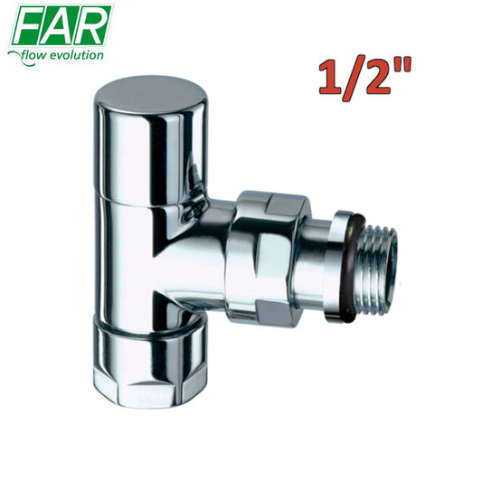 0128 - detentore cromato TOPFAR 1/2'' a squadra attacco rame o multistrato - FAR