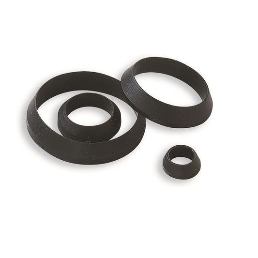 1 Pz. - Guarnizione conica PVC nero morbido per raccordi sifone da 1''