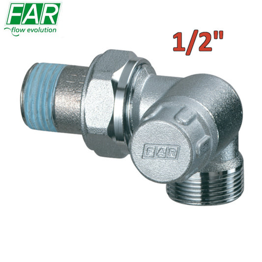 1116 - Detentore 1/2'' ad angolo doppia squadra SX attacco rame - FAR