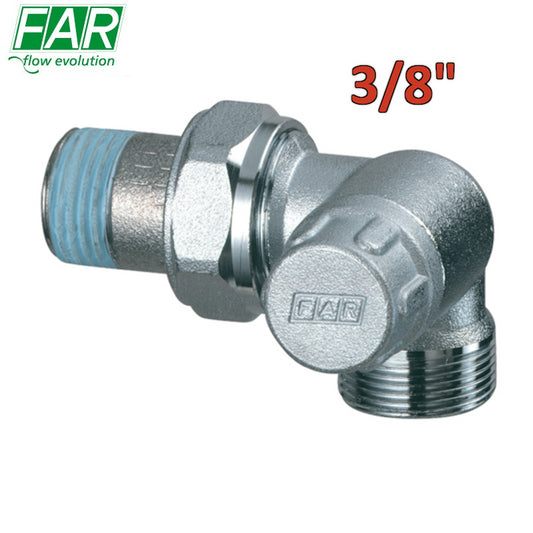 1116 - Detentore 3/8'' ad angolo doppia squadra SX attacco rame - FAR