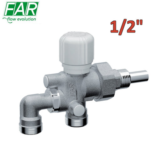1425 - valvola mono-tubo 1/2'' termostatizzabile - interasse variabile - attacco rame o multistrato - FAR