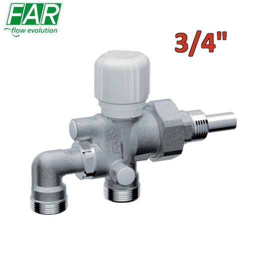1425 - valvola mono-tubo 3/4'' termostatizzabile - interasse variabile - attacco rame o multistrato - FAR